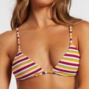 NWT VOLCOM womens Stripe While Haute Tri Bikini Top